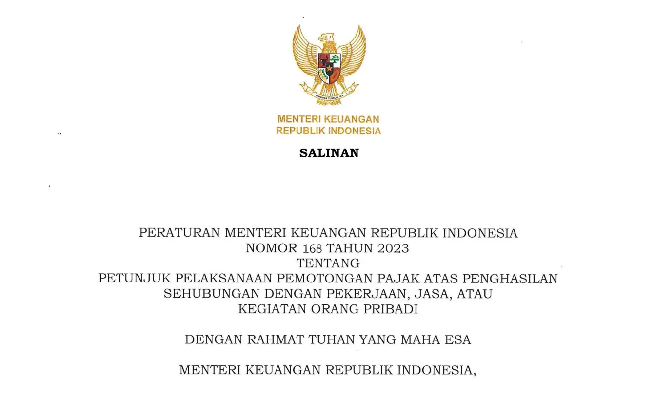 Petunjuk Pemotongan PPh 21 Rilis, Apa Saja Isi PMK 168 2023?