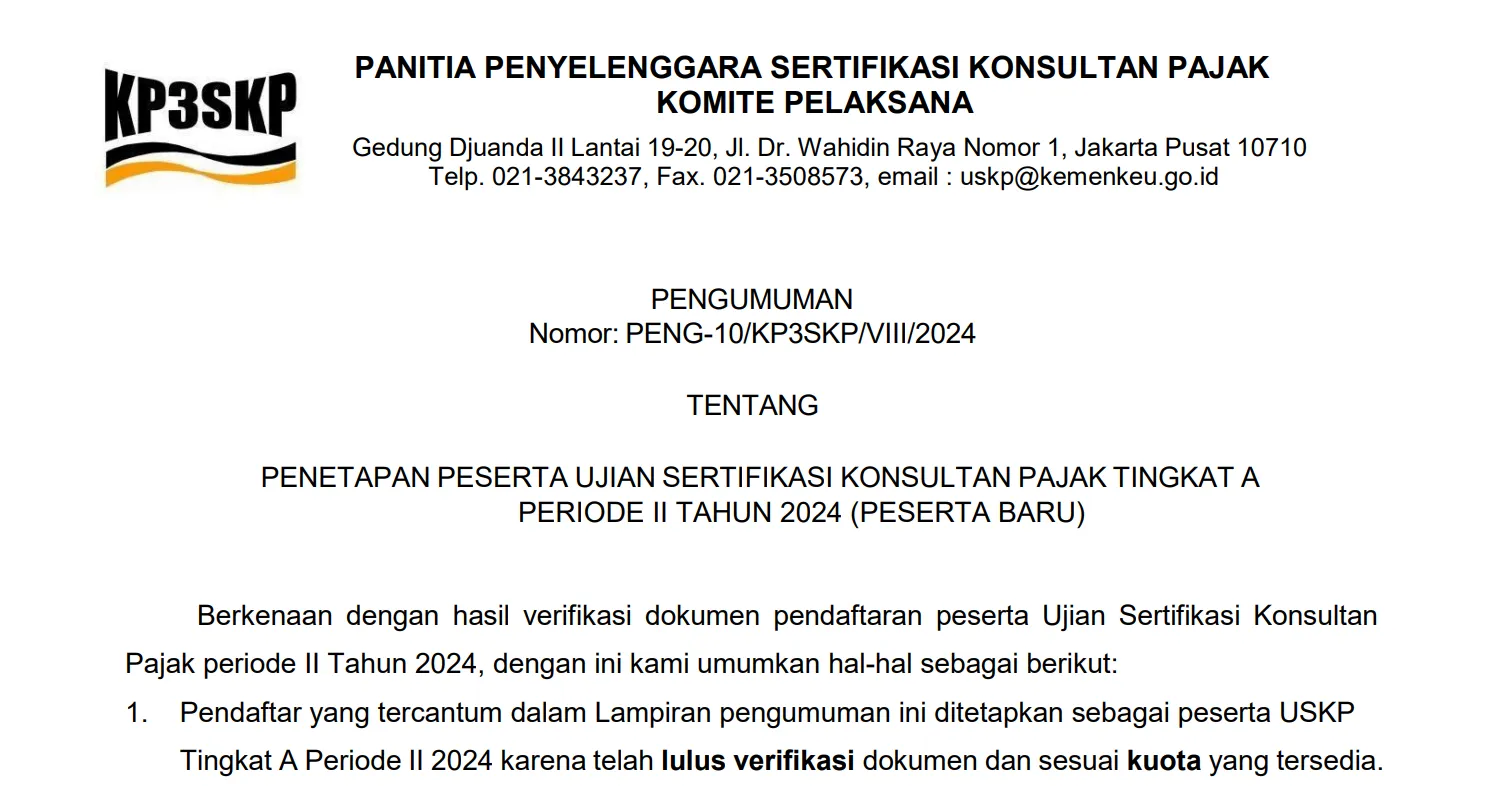 Panitia USKP Umumkan 1.392 Peserta Lulus Verifikasi