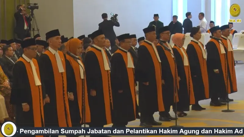 MA Lantik 3 Hakim Agung Baru untuk Kamar TUN Khusus Pajak