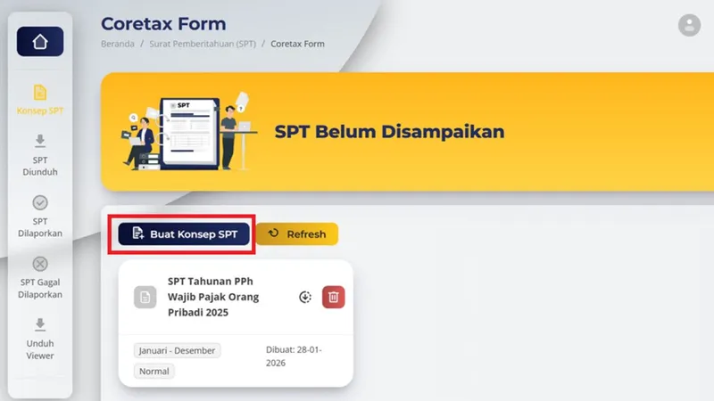 Panduan Mengunduh Coretax Form untuk Pelaporan SPT Tahunan PPh OP Nihil