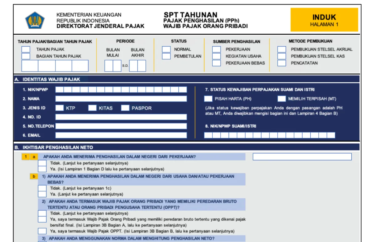 Bentuk SPT Tahunan PPh Orang Pribadi Era Coretax