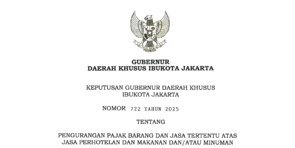 Dampak Efisiensi, Pemprov DKI Jakarta Beri Diskon Pajak bagi Pengusaha Hotel dan Restoran
