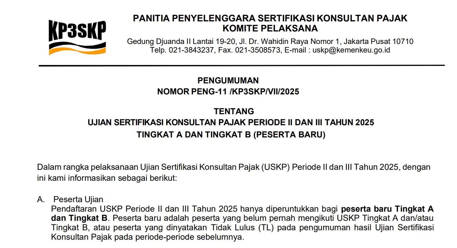 Pendaftaran USKP Periode II dan III 2025 Segera Dibuka, Kuota 6.118 Peserta