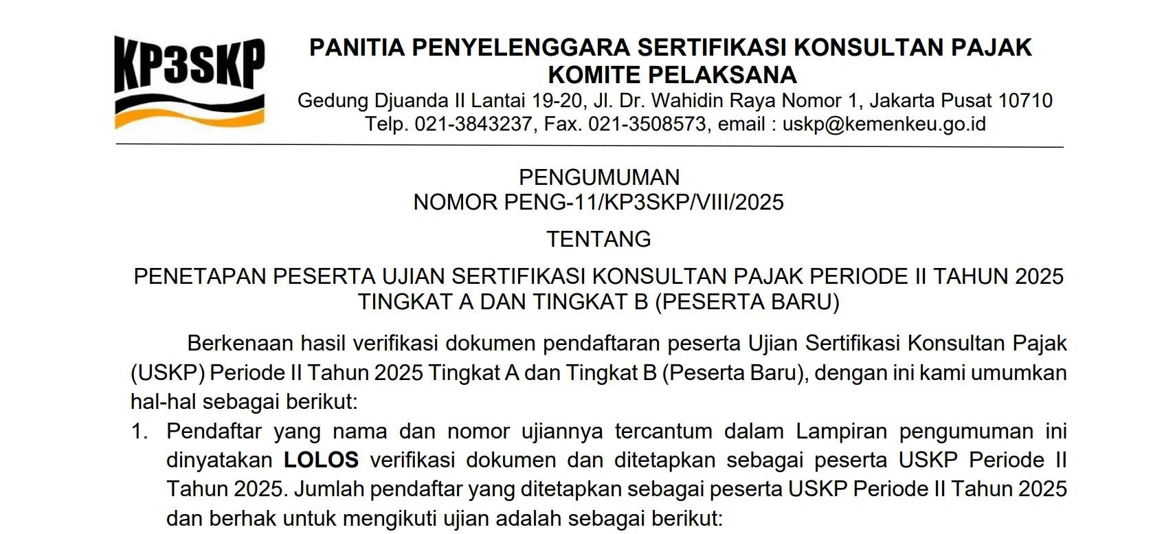 USKP Periode II 2025: Jadwal Ujian Diundur, 2.808 Peserta Dinyatakan Lolos Verifikasi