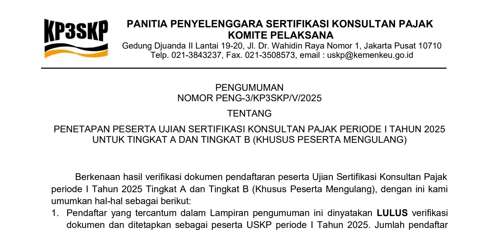 Panitia USKP Umumkan 1.979 Pendaftar Lulus Verifikasi