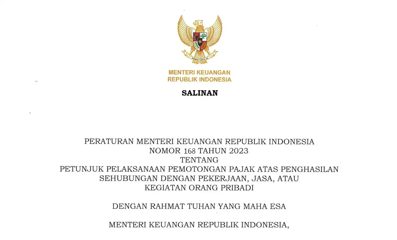Petunjuk Pemotongan PPh 21 Rilis, Apa Saja Isi PMK 168 2023?