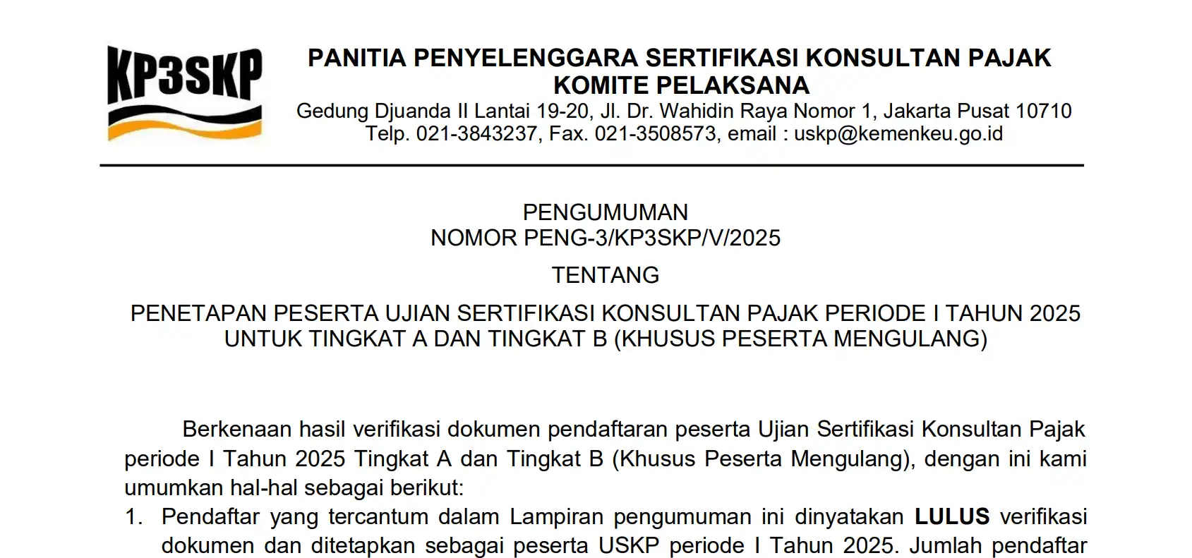 Panitia USKP Umumkan 1.979 Pendaftar Lulus Verifikasi